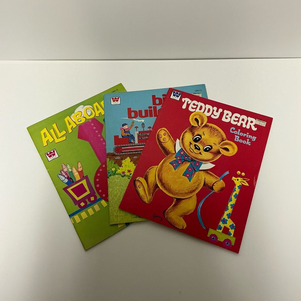 Vintage Whitman Colouring Books- Set of 3 Unused 1970's